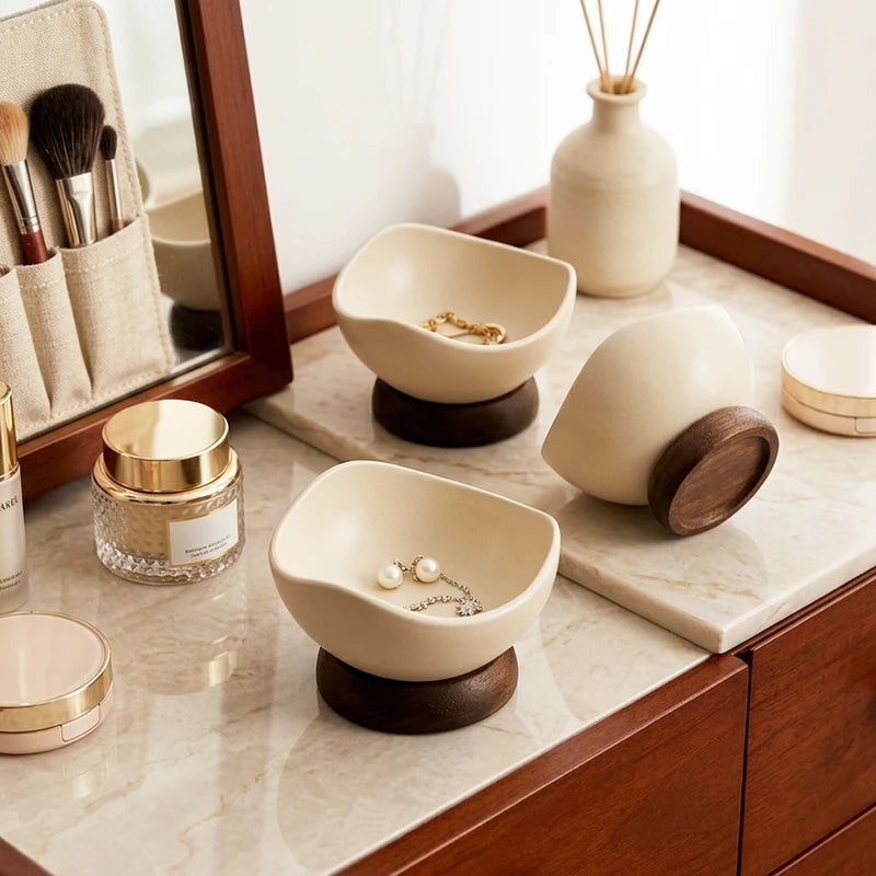 Retro Jewelry Organizer Tray | Ring Dish & Vanity Storage for Earrings Coins