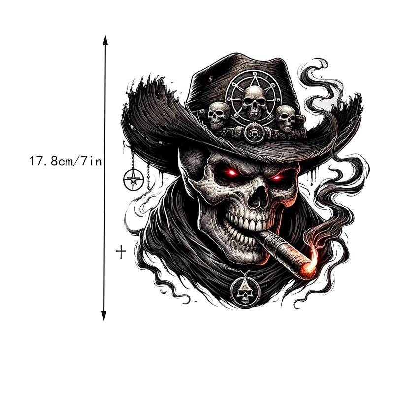 Western Cowboy Skull Car Stickers Decals for Vehicle Bumper Windows Motorcycle Laptop Walls