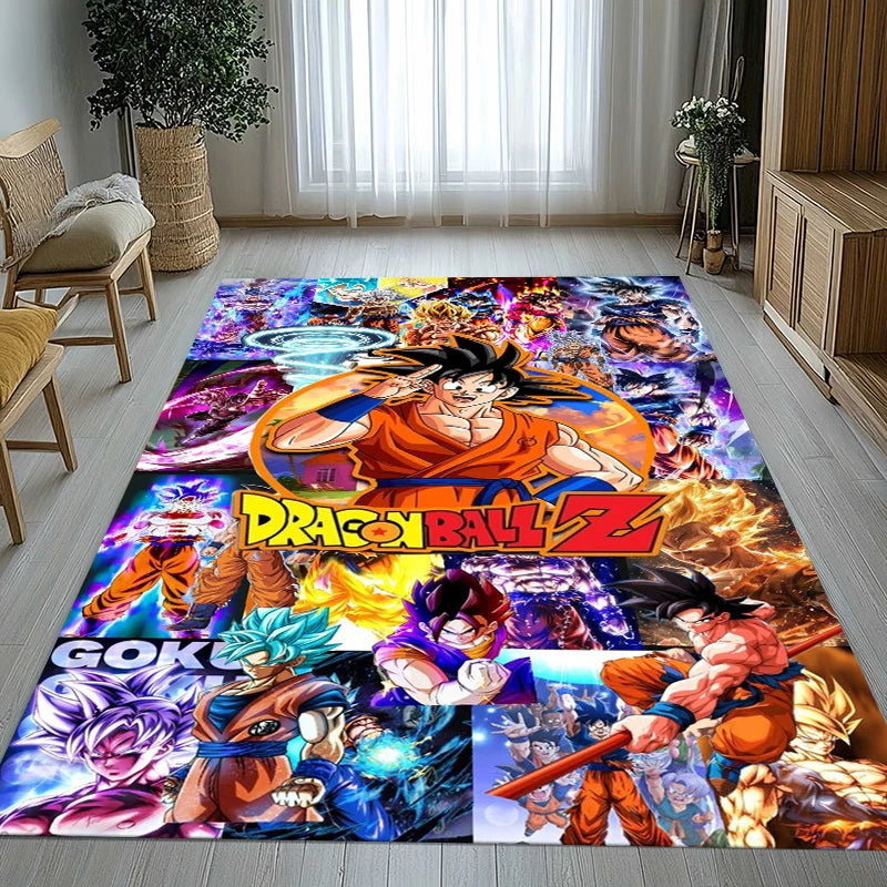 Anime D-Dragon Ball Cartoon Area Rug - Non-Slip Soft Carpet for Living Room, Bedroom, Kids Playroom