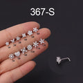L Shaped Nose Studs Stainless Steel Nose Ring Piercing Body Jewelry for Women