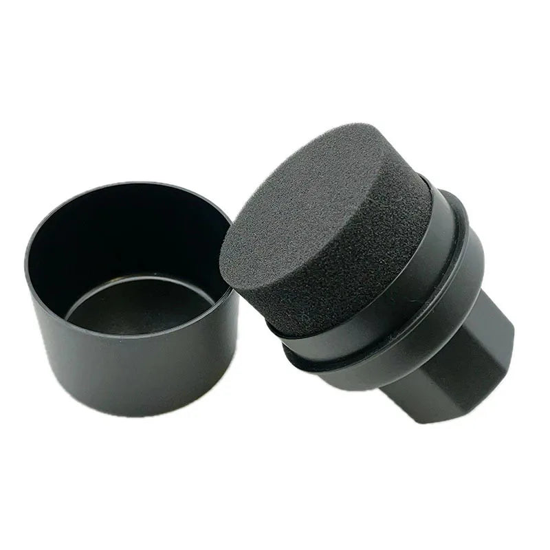 Car Wheel Polishing Waxing Curved Tire Sponge Brush with Cover for Car Detailing