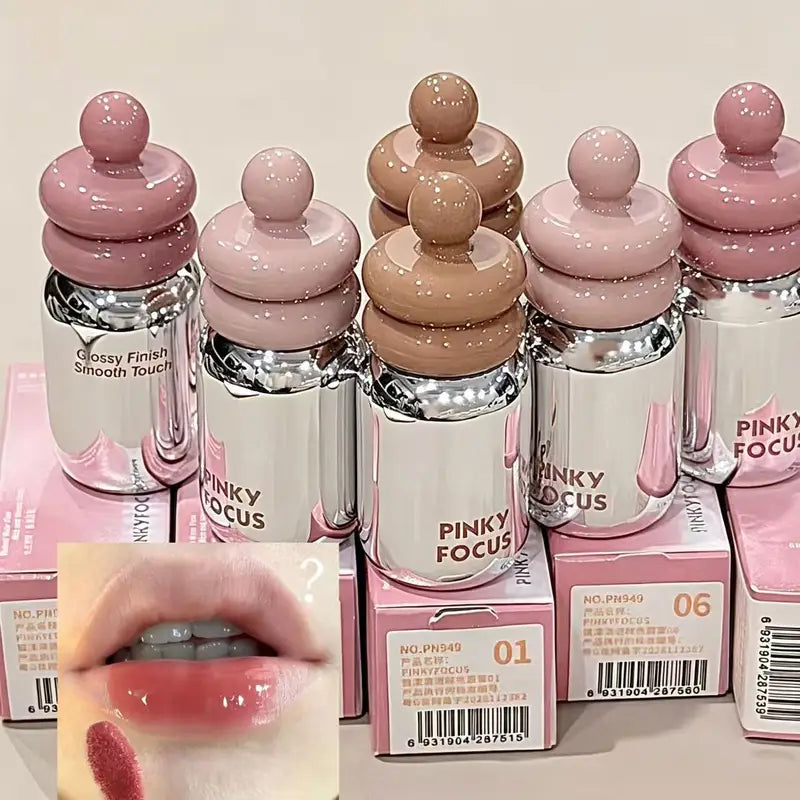 Clear Lip Oil with Glass Finish, Moisturizing & Non-Sticky Nude Shade - Layer for Brightening Lips