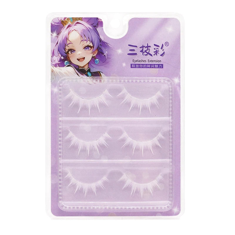 White Feather False Eyelash Strips for Cosplay and Costume Makeup
