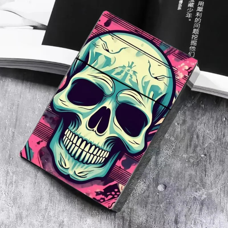 Skull Cigarette Case Organizer for 8mm Cigarettes - Halloween Decor & Smoking Gadget