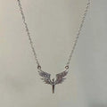 Silver Angel Wings Pendant Necklace - Unique Clavicle Chain Choker Jewelry