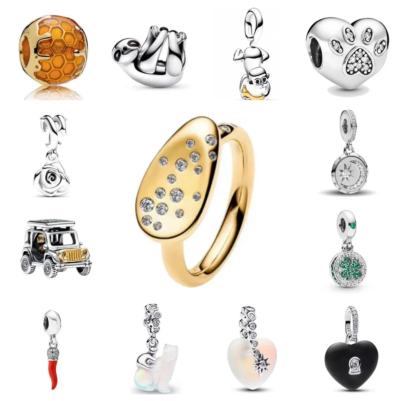 Charm Pendant Bead for DIY Jewelry Making 2026 Spring Dog Chicken Plate Gift