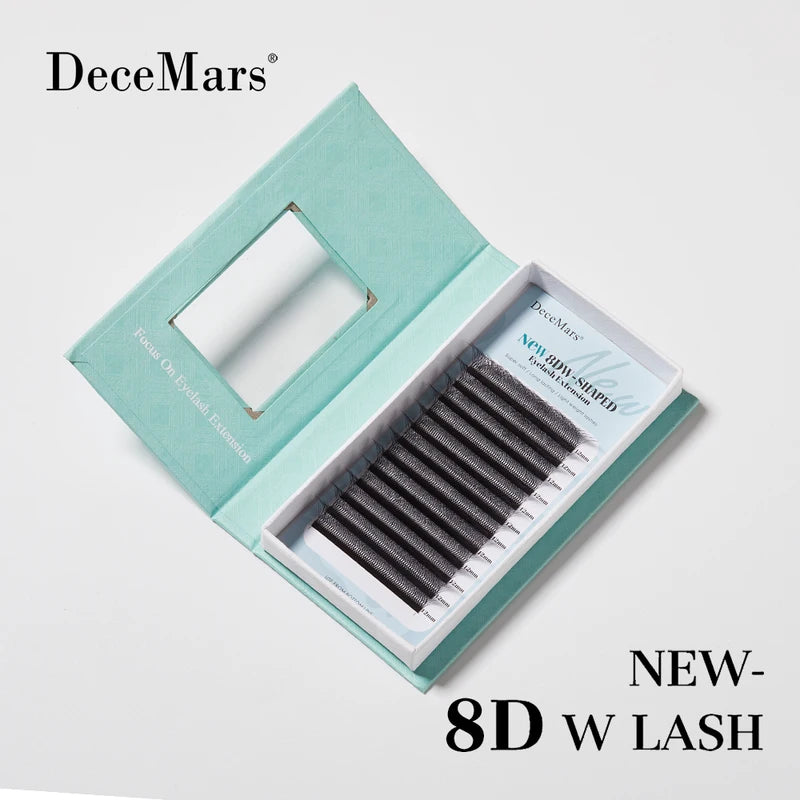 8D W Shaped Eyelash Extensions - Handcrafted Fanning Effect, Multiple Lengths