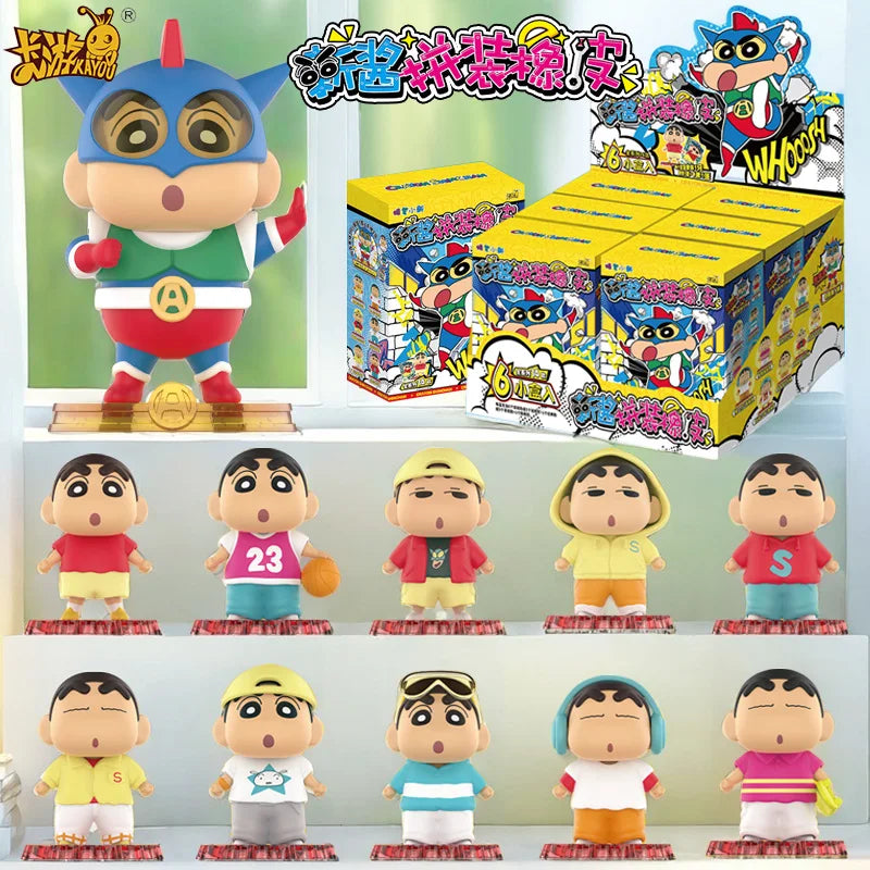 Anime Crayon Shin-Chan Vinyl Rubber Mini Doll Blind Box Keychain - Multiple Colors