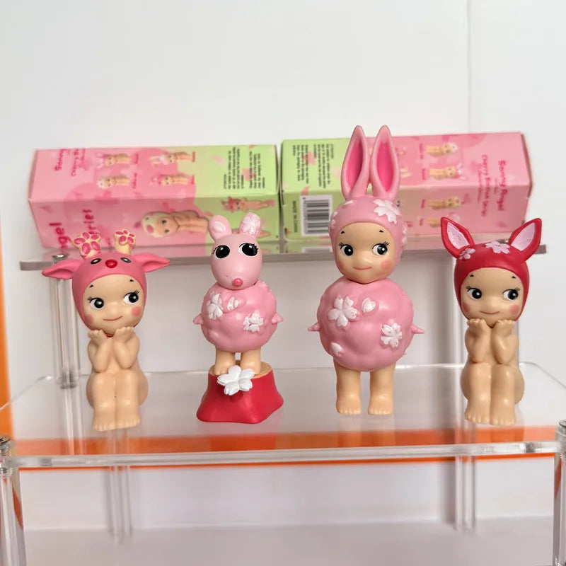 Cute Angel Blind Box Toy - Cherry Blossom Sitting Anime Figurines - Gift Set