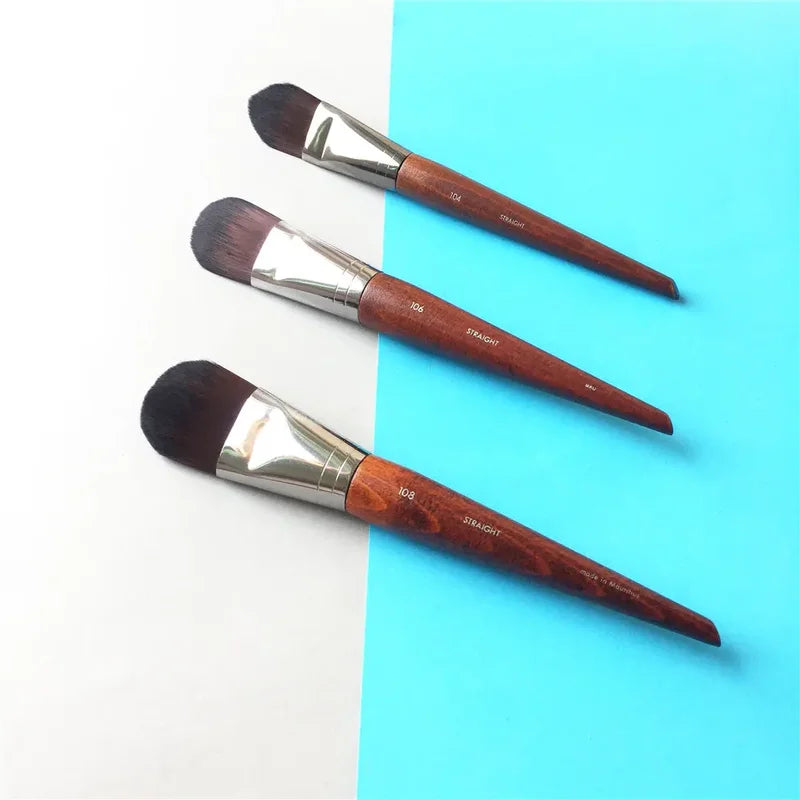Large, Medium & Small Foundation Makeup Brushes - Tapered Liquid & Cream Applicators