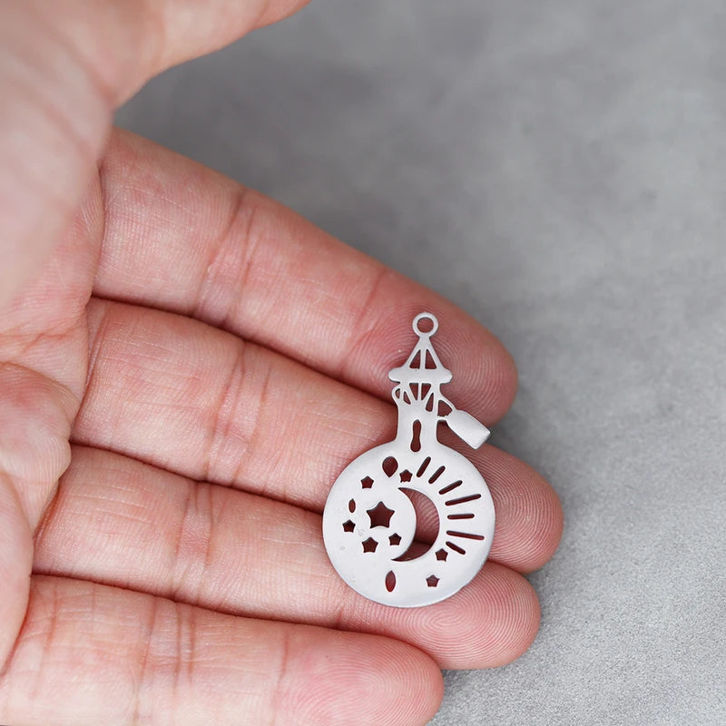 Halloween Charm Pendant Set for Jewelry Making - 3 Pcs Stainless Steel DIY Craft Jewelry Findings
