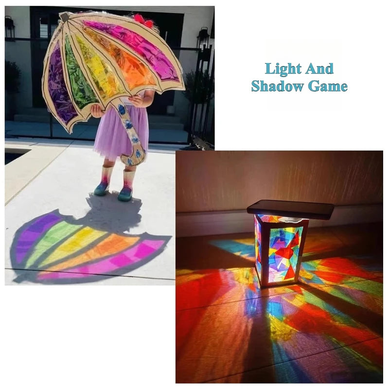 Colored Glass Paper Sheets A4 Handmade Transparent DIY Craft Plastic Film