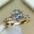 Classic Engagement Ring for Women Cubic Zirconia Proposal Jewelry with Multiple Sizes