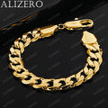 Sterling Silver 18K Gold Plated Cuban Chain Bracelet for Men Women 12MM Jewelry