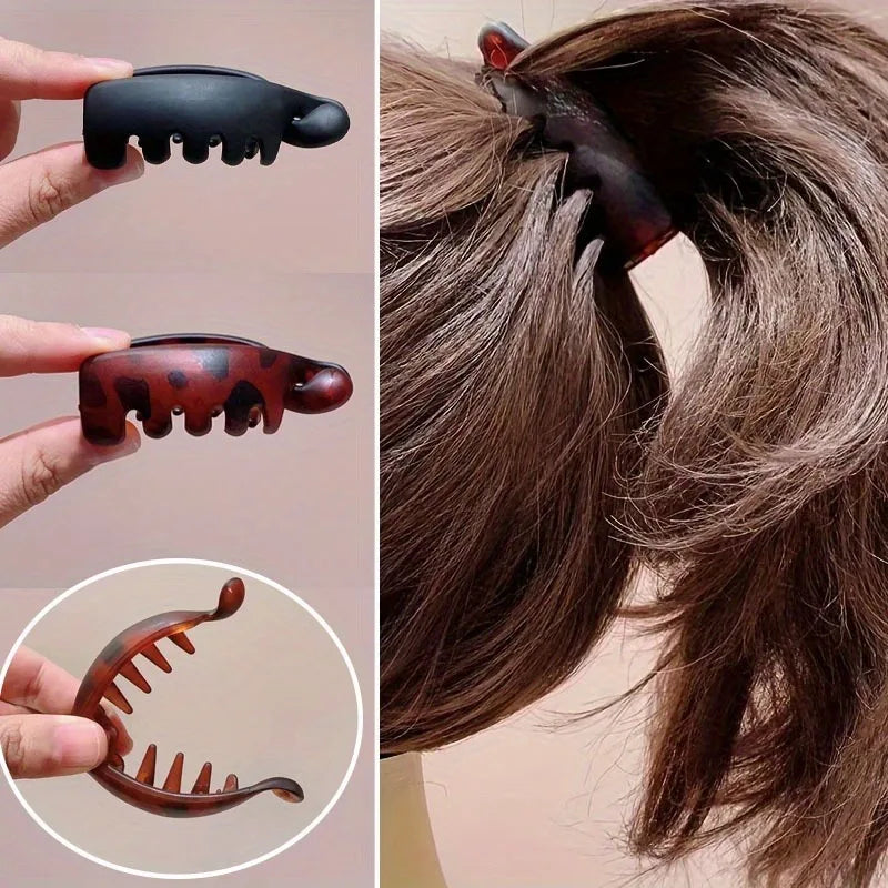4 Pcs Small Vertical Banana Hair Clips for Women High Ponytail Twist Hairpins