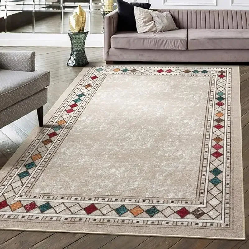 Modern Living Room Carpet Mat - Washable Non-Linting Home Decor Floor Rug