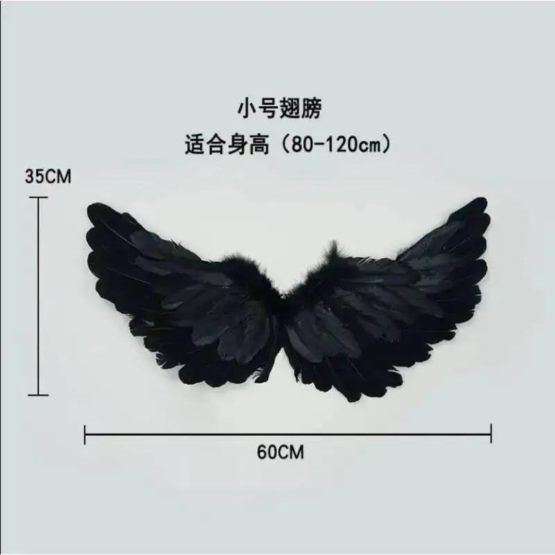 Angel Wings White Feathers Costume Accessory for Halloween & Cosplay