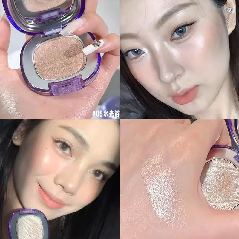 Girlscrush Dewy Glow Highlighter and Blush Set - Pearlescent Brightening Face Makeup
