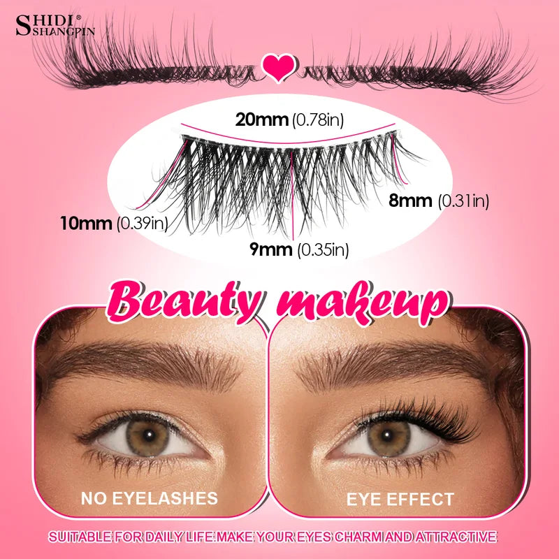 Half Eyelashes 3/5/10 Pairs Soft Natural Cat Eye Makeup Extensions
