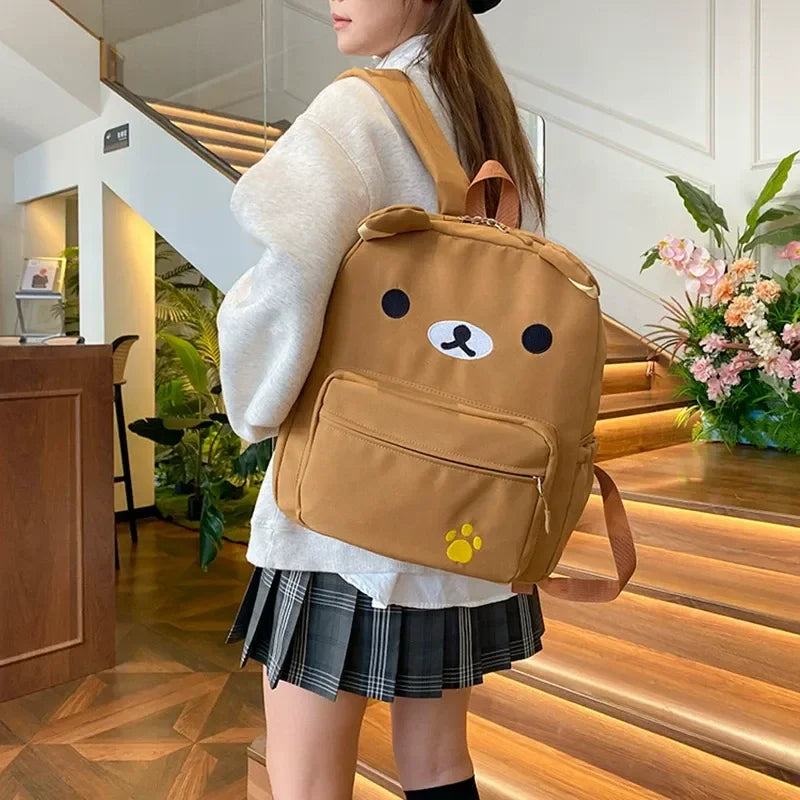 Kids & Adult Waterproof Nylon School Backpack - Large Capacity Cartoon Embroidery