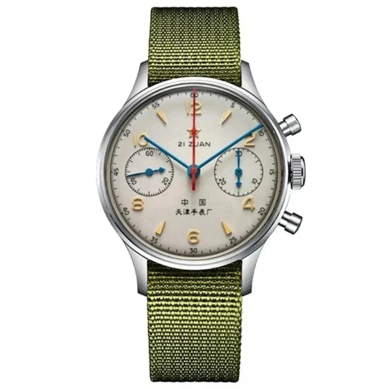 Men's Vintage Pilot Automatic Watch 42mm Waterproof Retro Chronograph