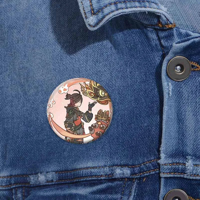 Genshin Impact Fanart Badge Pins for Backpack, Brooches, Collectible Gift