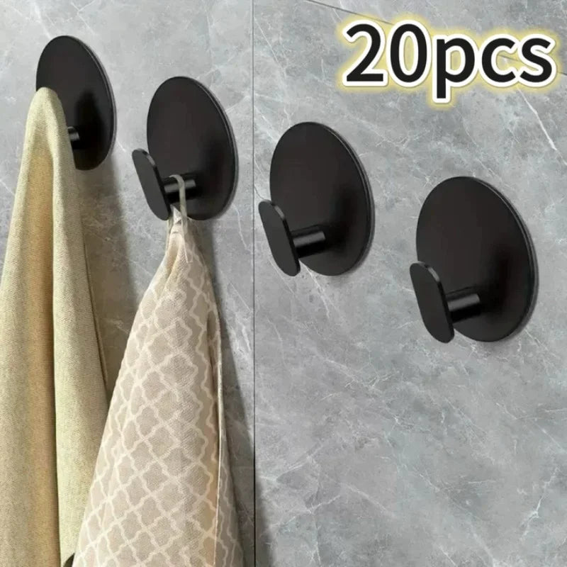 Heavy Duty Self-Adhesive Wall Hooks for Bathroom & Kitchen - Waterproof Plastic Hangers