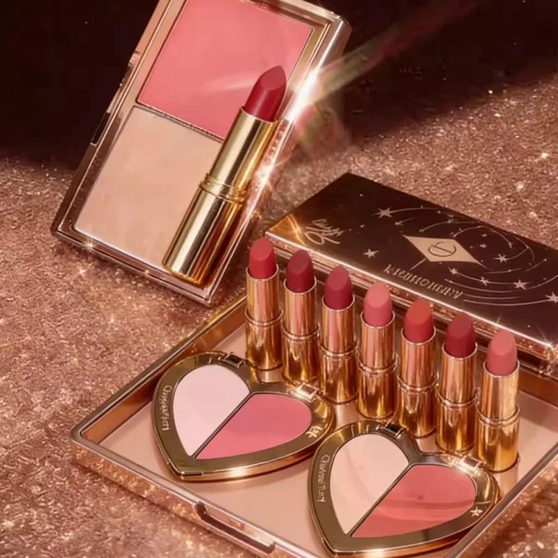 Multicolor Face Blush & Highlighter Stick Set - Natural, Brightening Makeup