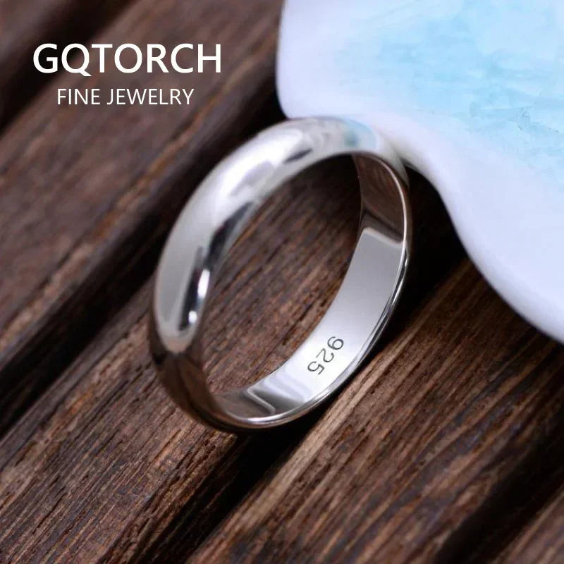 Custom Engrave Sterling Silver Ring for Women and Men - Wedding & Couple Band
