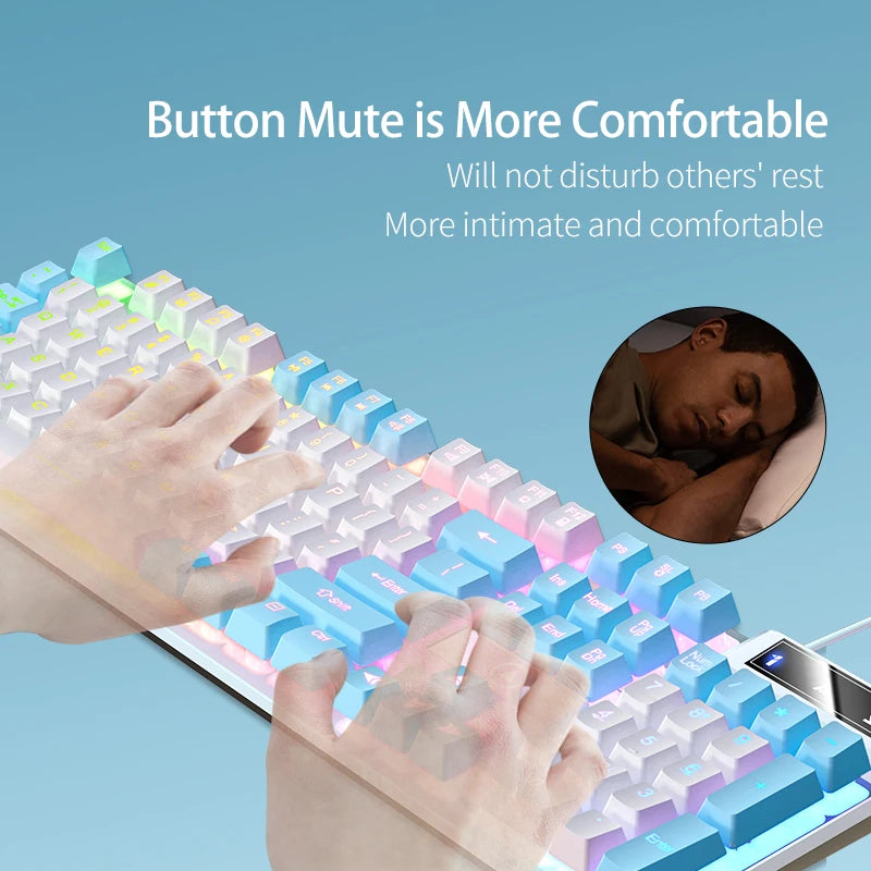 Wired Backlit Mechanical Feel Gaming & Office Keyboard Mouse Set for Desktop & Laptop