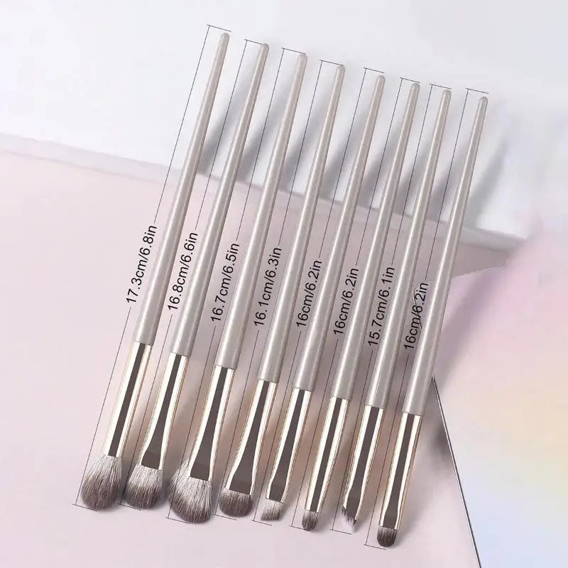8Pcs Eye Makeup Brush Set for Eyeshadow & Eyeliner - Soft Synthetic Bristles