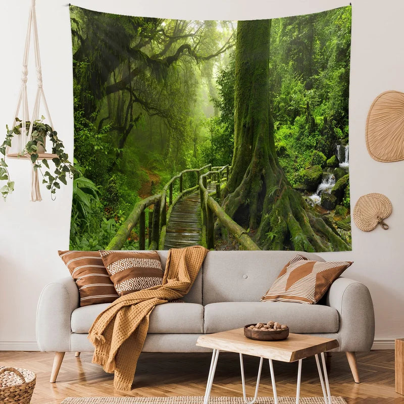 Mountain Forest Tapestry Wall Hanging Decor for Living Room & Bedroom