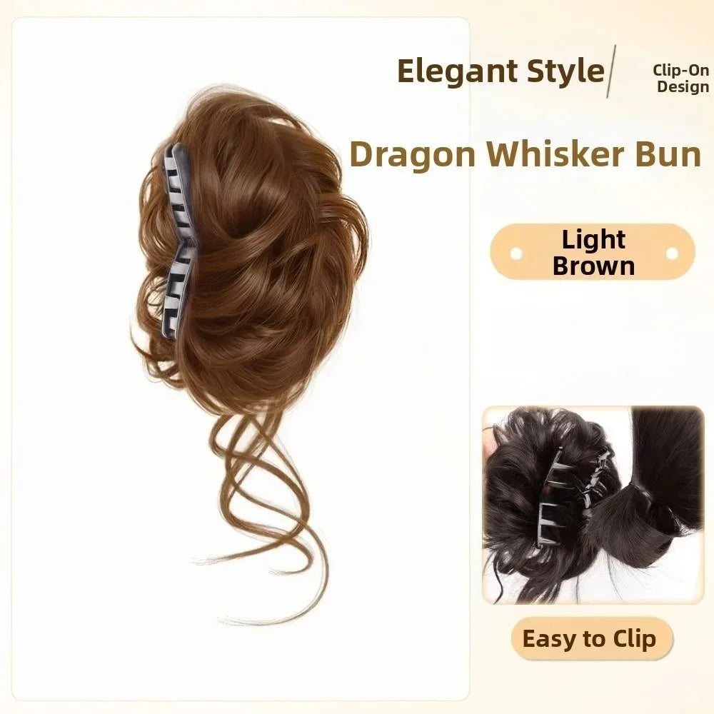Synthetic Messy Bun Claw Clip Hairpiece for High Ponytail Updo Women Natural Invisible Heat Resistant Fiber