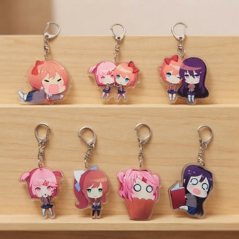 Cute School Uniform Acrylic Keychain - Doki Doki Literature Club Collectible Pendant