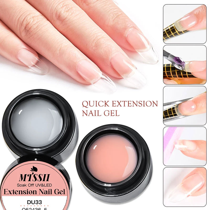 Quick Extension Nail Gel - Nude Milk White UV Semi-Permanent Nail Polish for Manicure