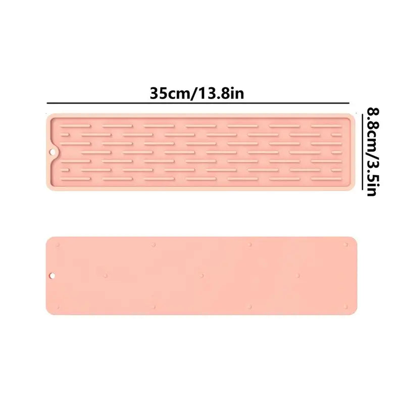 Silicone Kitchen Utensil Drying Mat - Heat-Resistant Non-Slip Dish Rack & Water Draining Pad