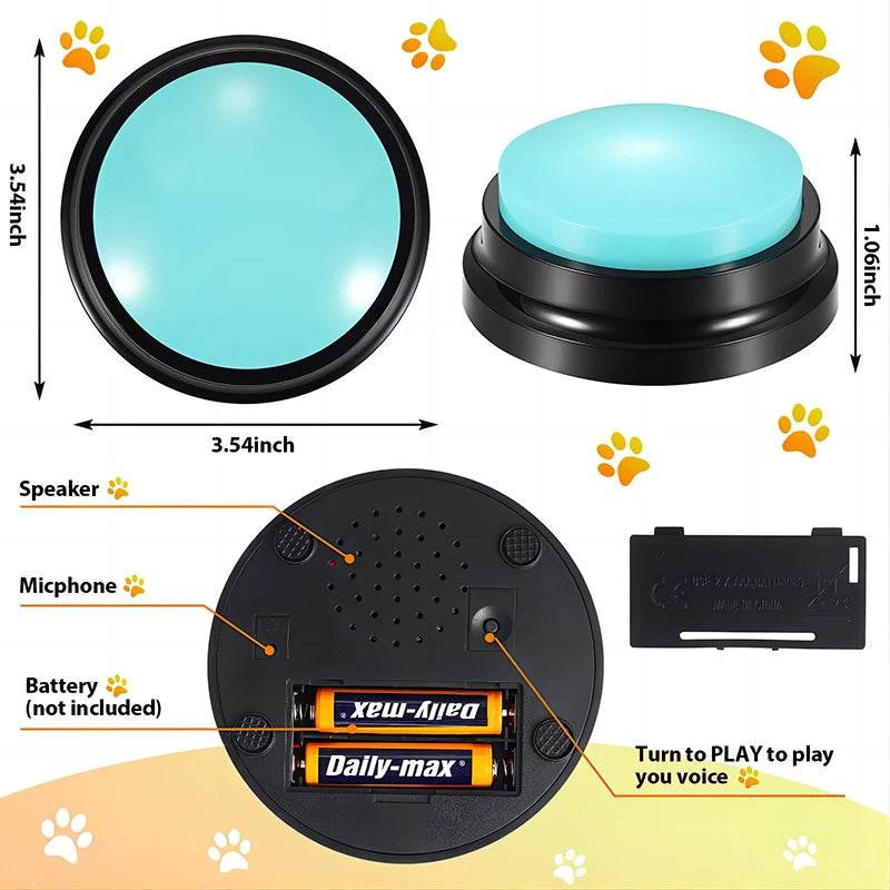 Recordable Dog Toy with Talking Buttons - Portable Pet Training & Communication
