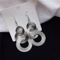 European Statement Drop Earrings for Women Party Jewelry Long Geometric Circle Dangle