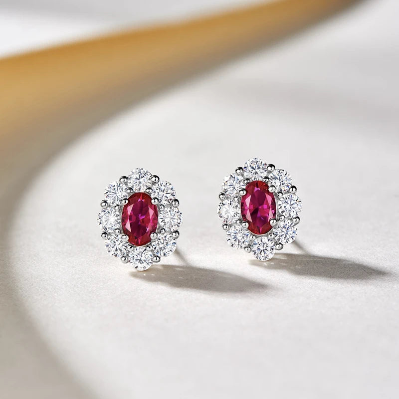 Red Cubic Zircon Earrings for Women - Elegant Wedding Jewelry Gift