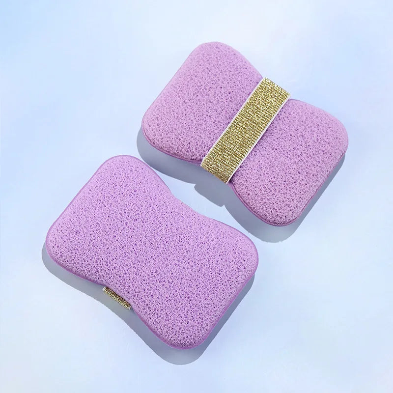 Bath Cleansing Foam Sponge Bag Set - Exfoliating Loofah Pouch for Body