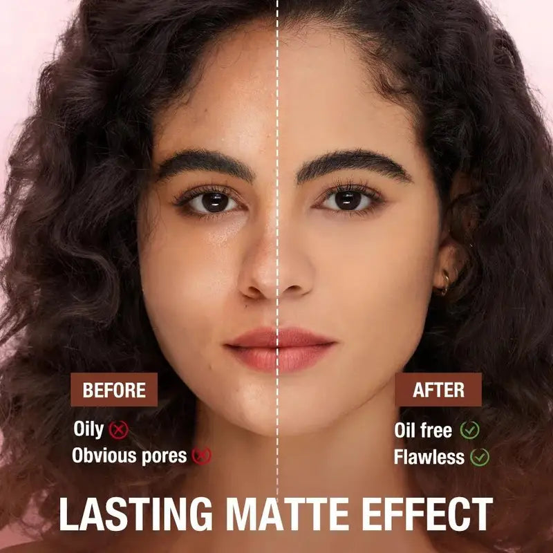 Oil Control Face Powder 24H Matte Finish Waterproof Compact Setting Powder