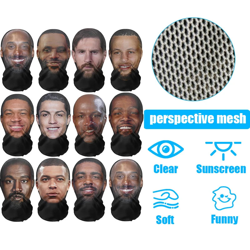 Full Face Hip-Hop Celebrity Mask with Elastic Mesh for Cosplay & Party