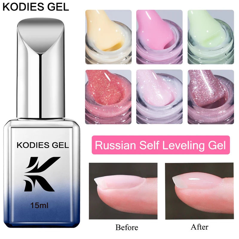 Self Leveling Gel Nail Polish 15ml Semi-Permanent UV French Manicure