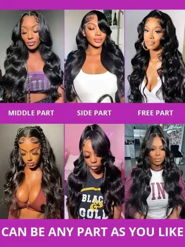 40 Inch Body Wave HD Lace Frontal Wig - Human Hair, Pre-Plucked, Brazilian, Black Women
