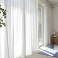 Semi Crushed Sheer Curtain Panels for Living Room & Bedroom, Multiple Sizes & Styles