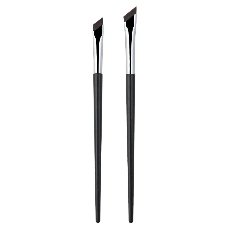 Angled Eyeliner & Eyebrow Brush Thin Sickle Makeup Tool - Multiple Handle Colors