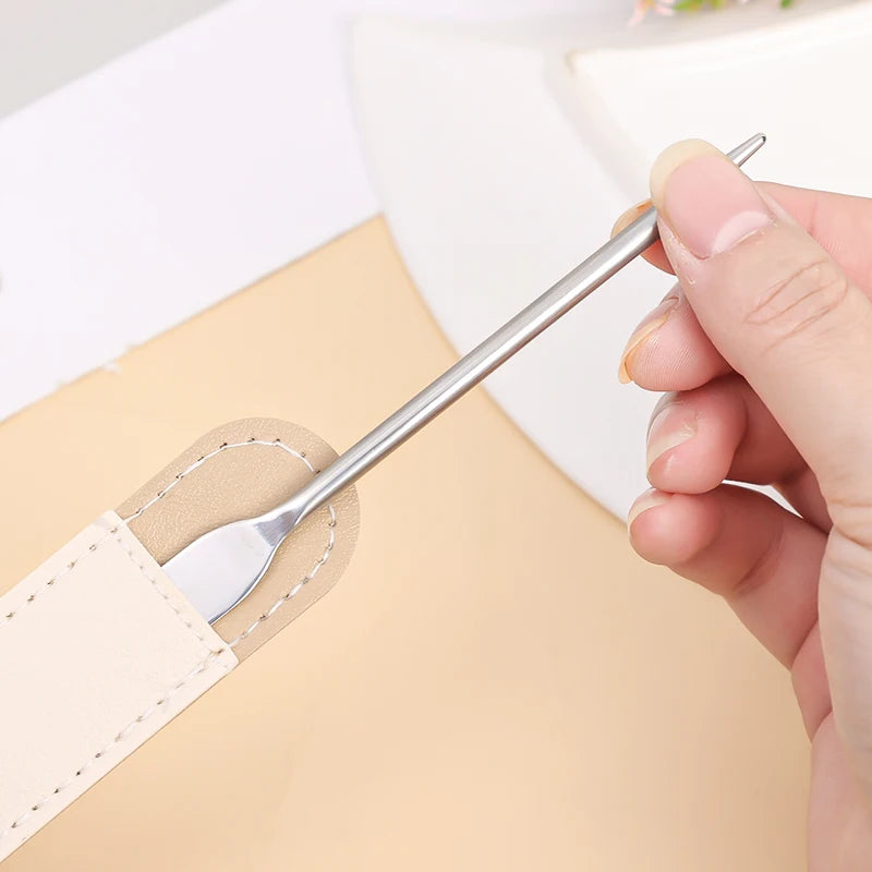 Professional Makeup Spatula Mixing Stick for Foundation and Cosmetics - Stainless Steel, 16cm