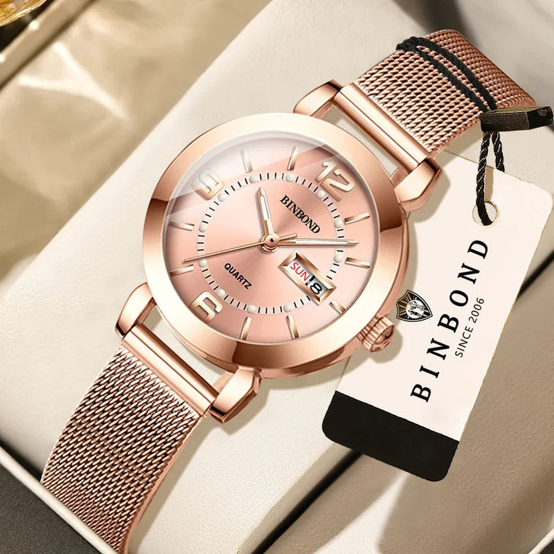 Luxury Quartz Women’s Watch Waterproof Auto Date Fashion Casual Luminous Business Watch