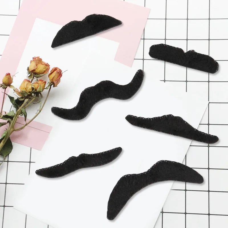 12-Pack Self-Adhesive Fake Mustaches for Costume and Party Fun