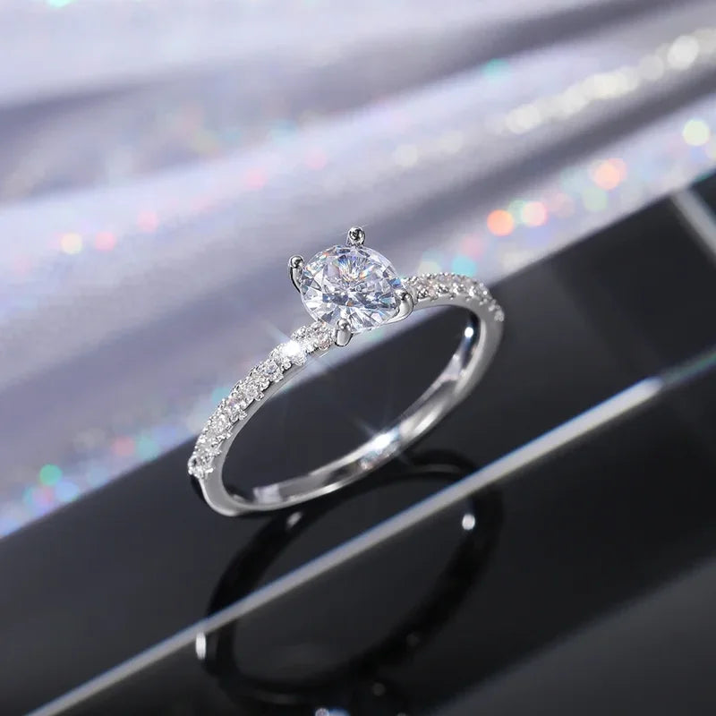 Elegant Women’s Wedding Band Eternity Ring with Zirconia - Thin, Luxurious Jewelry